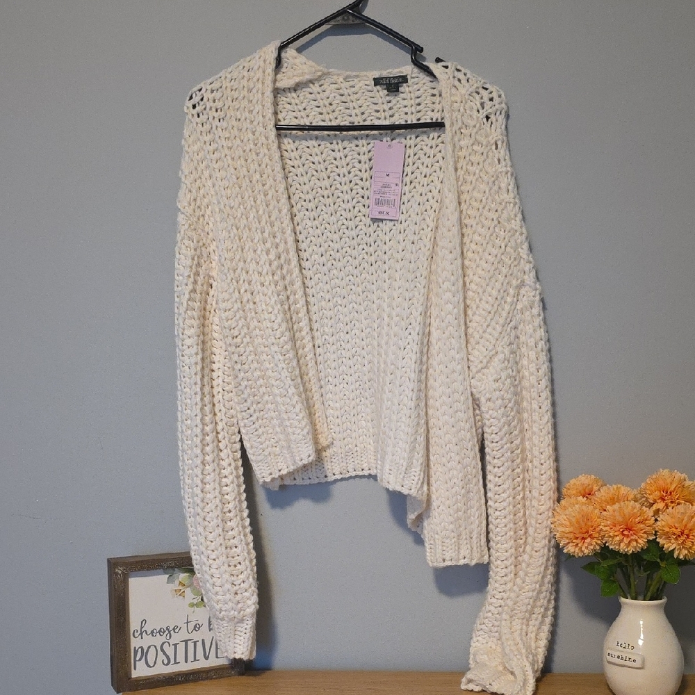 Wild Fable Cream Open-Front Cardigan